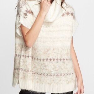 FREE PEOPLE | NWT IVORY SNOW BUNNY FAIR ISLE SWEATER SCOOP NECK XS